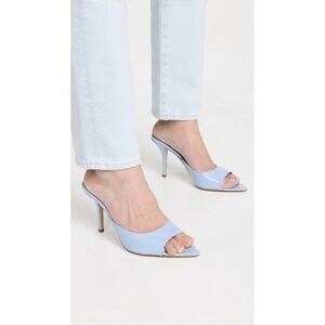 GIA BORGHINI Perni 04 Patent Heeled Open Pointed Toe Sandal Ice Blue Size 36.5